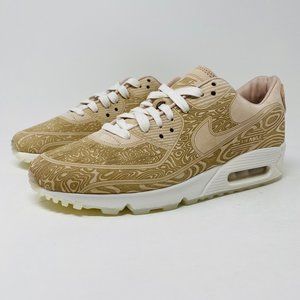 Nike Mens Air Max 90 QS Laser Brown Leather Lace Up Low Top Sneaker Shoes Sz 8.5